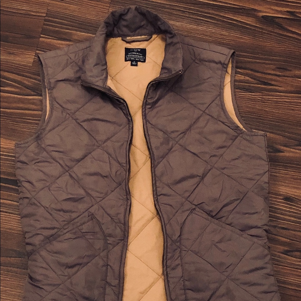 J. Crew womens gray quilted vest